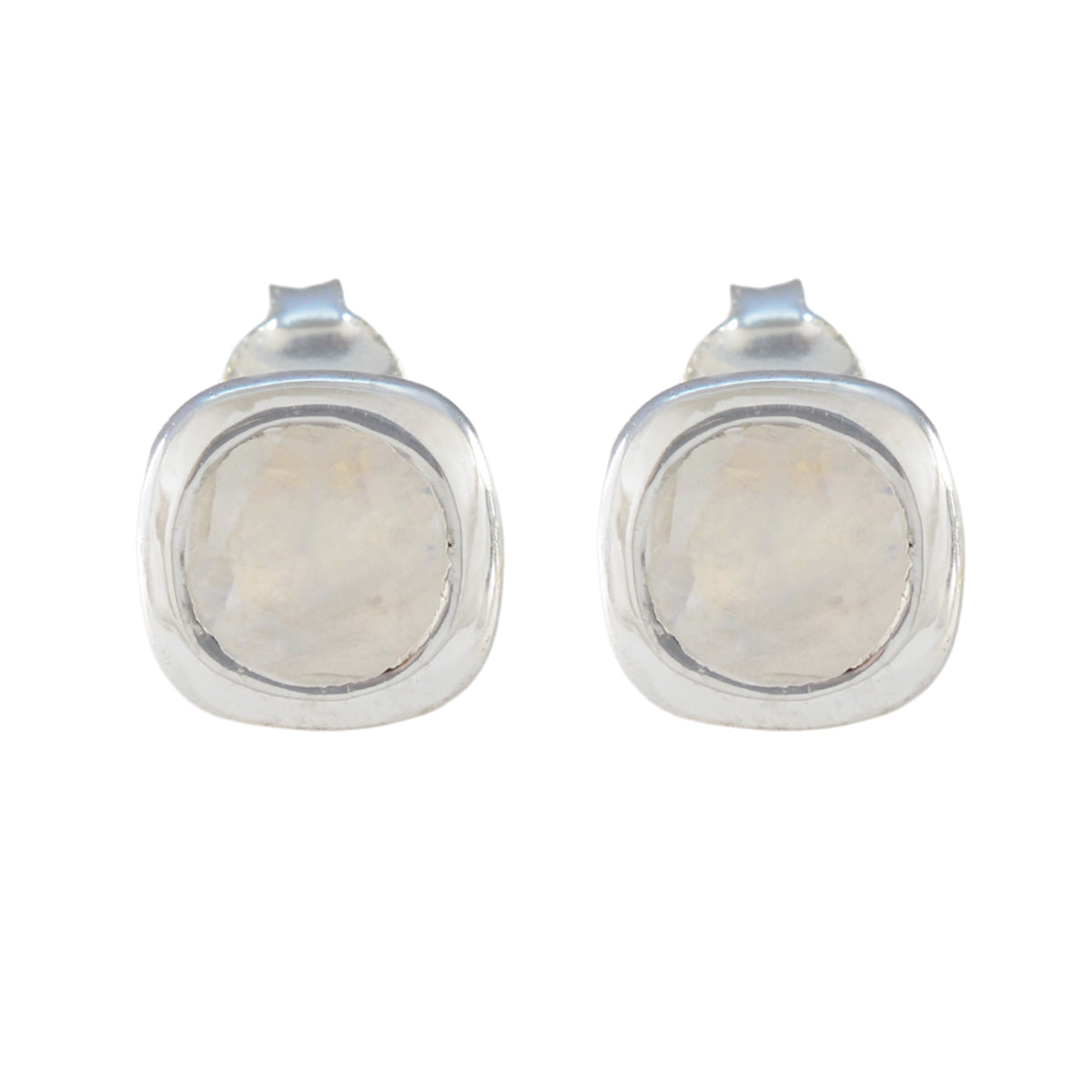 Rainbow-Moonstone-American-María-Solitaire-Stud-White-Sterling-Silver-Earring Главное изображение товара