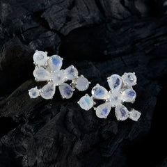 Rainbow-Moonstone-Korean-Harper-multiple-Stud-White-925-Sterling-Silver-Earring