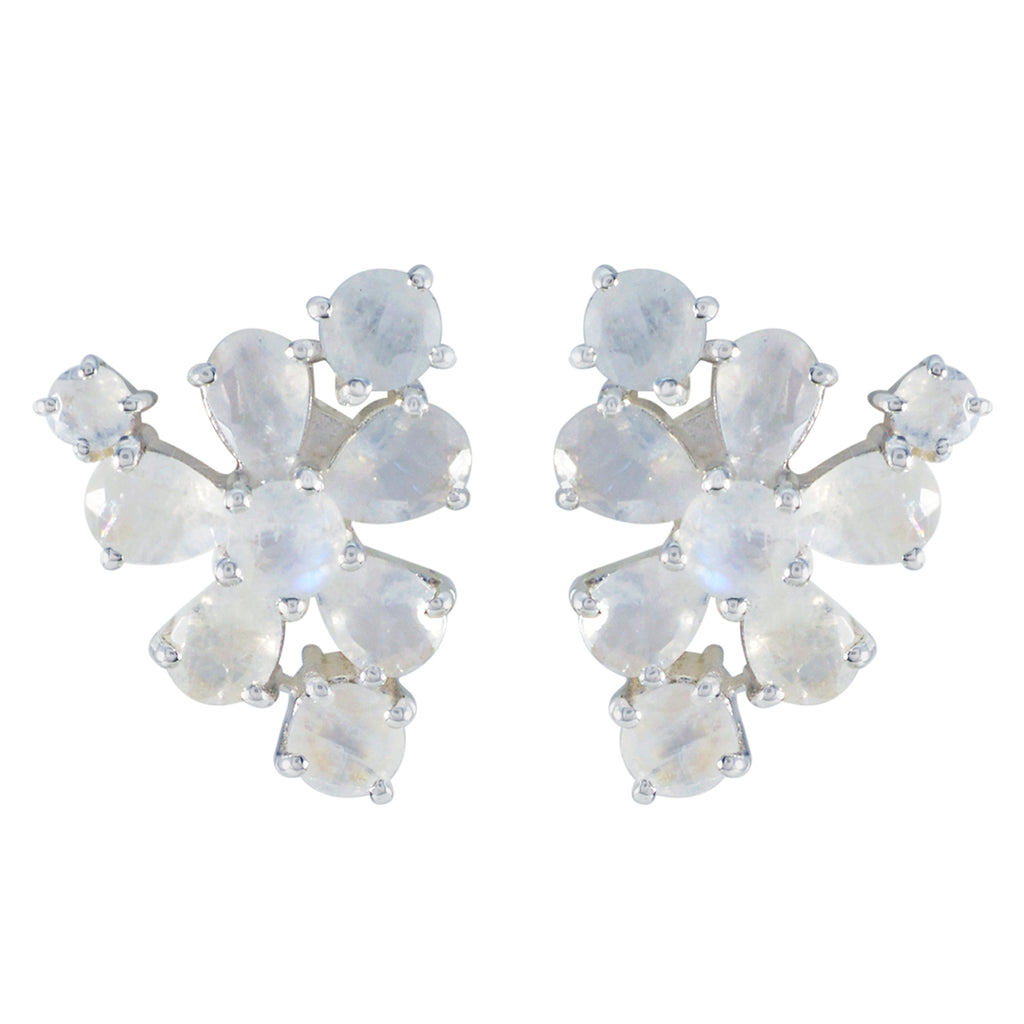 Rainbow-Moonstone-Korean-Harper-multiple-Stud-White-925-Sterling-Silver-Earring