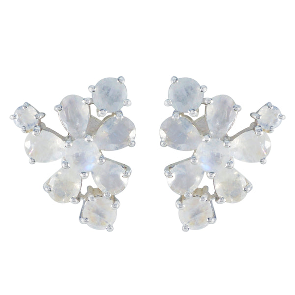 Rainbow-Moonstone-Korean-Harper-multiple-Stud-White-925-Sterling-Silver-Earring