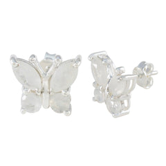 Rainbow-Moonstone-Middle-Eastern-Inès-quarter-Stud-White-Silver-Earring