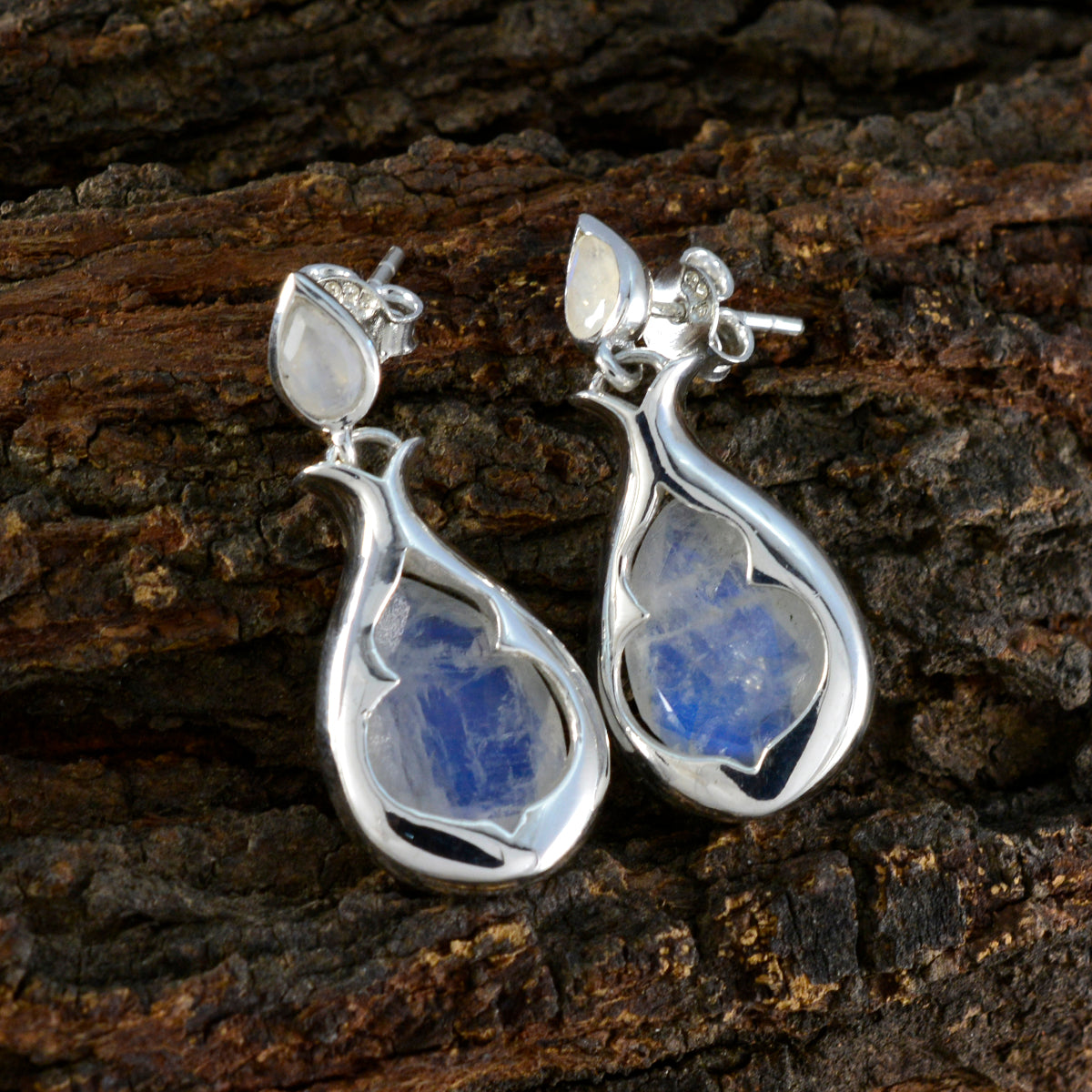 Rainbow-Moonstone-Korean-Isabel-Toi-et-Moi-Stud-White-925-Silver-Earring