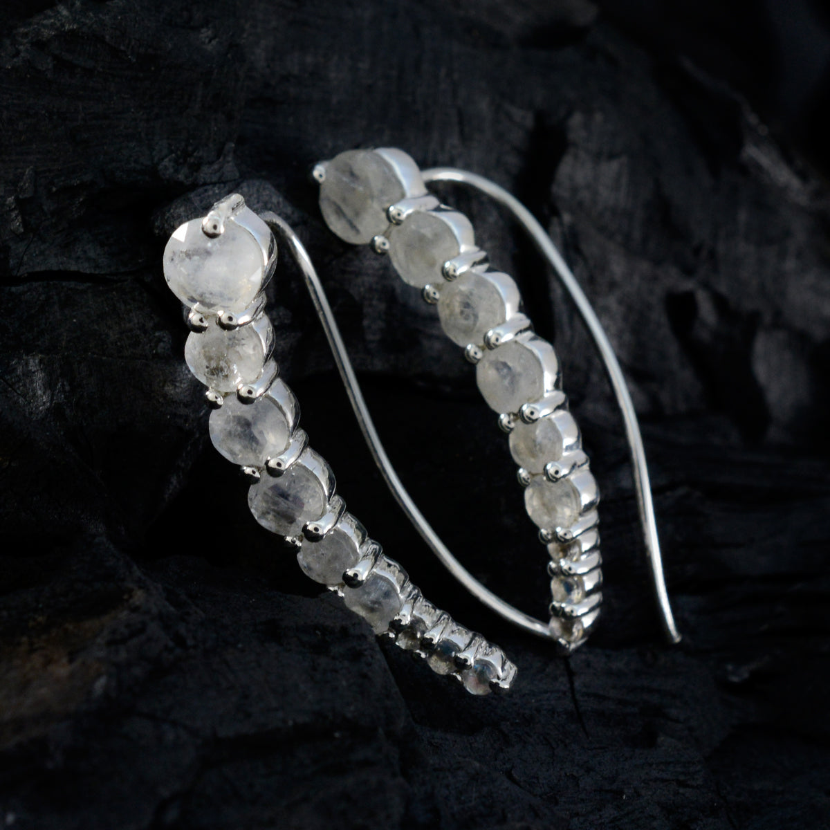 Rainbow-Moonstone-Japanese-Andrea-multiple-EarCuff-White-925-Silver-Earring