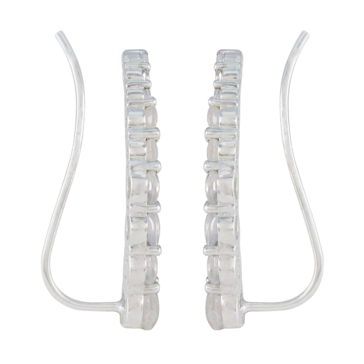 Rainbow-Moonstone-Japanese-Andrea-multiple-EarCuff-White-925-Silver-Earring