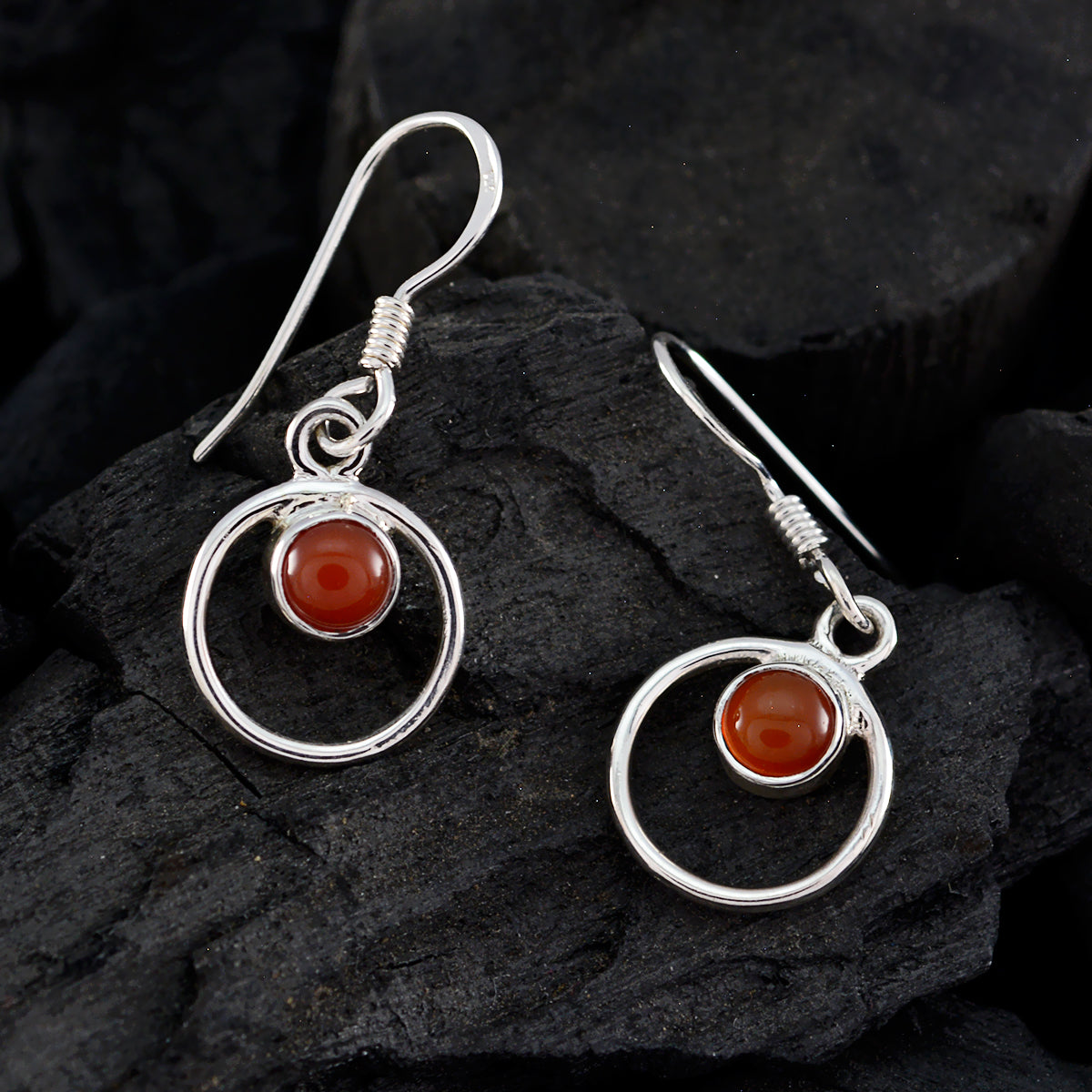 Red Onyx Japanese Chloe multiple Dangle Red 92.5 Silver Earring Второстепенное изображение товара