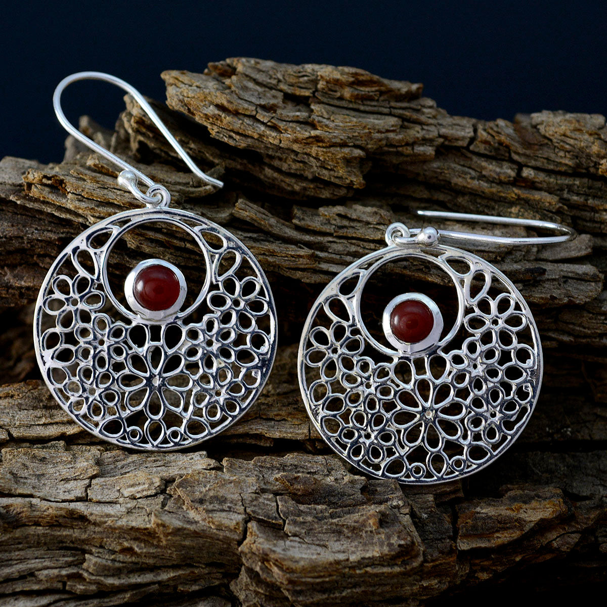 Red-Onyx-Middle-Eastern-Eleanor-Solitaire-Dangle-Red-Sterling-Silver-Earring
