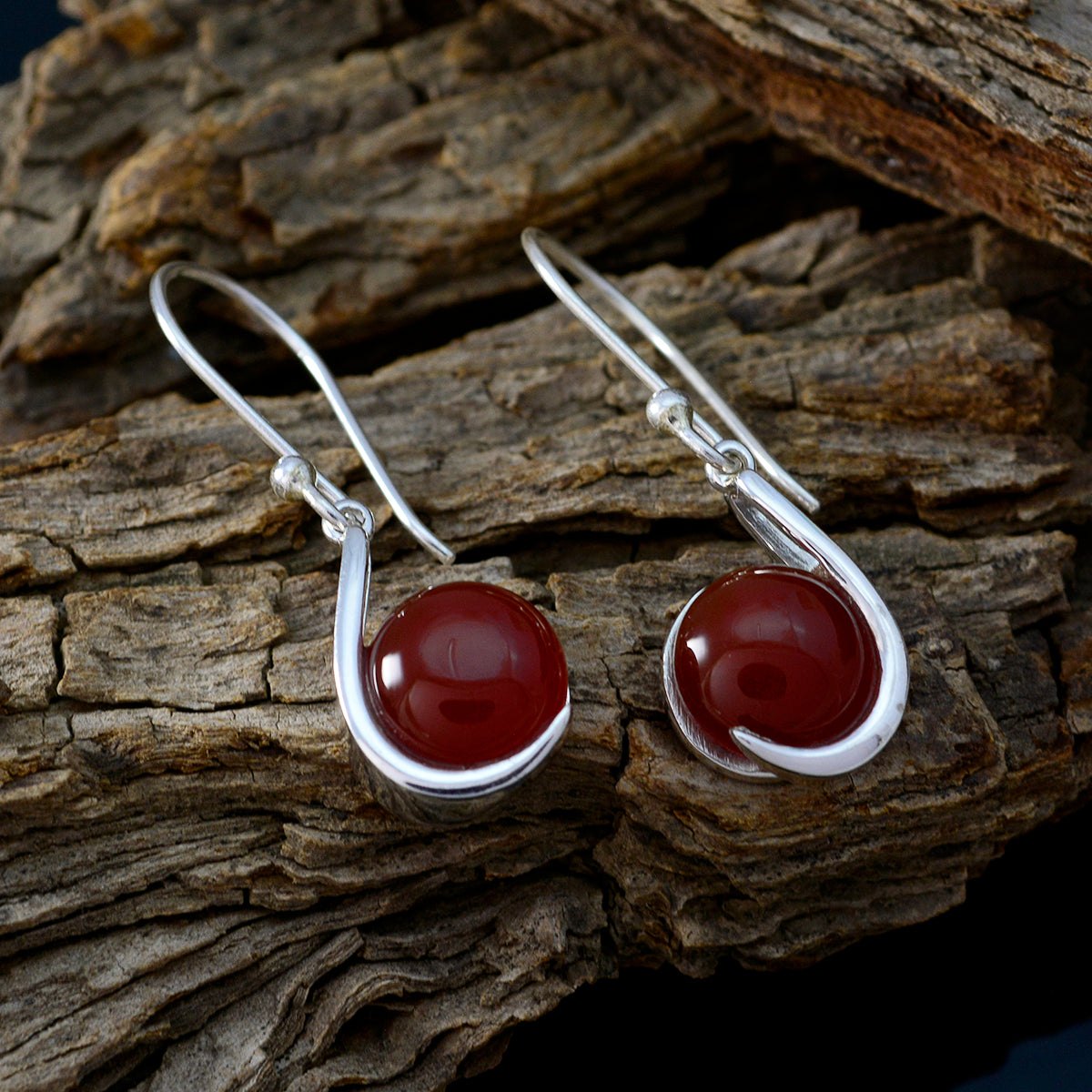 Red-Onyx-Mexican-Elena-Solitaire-Dangle-Red-Silver-Earring