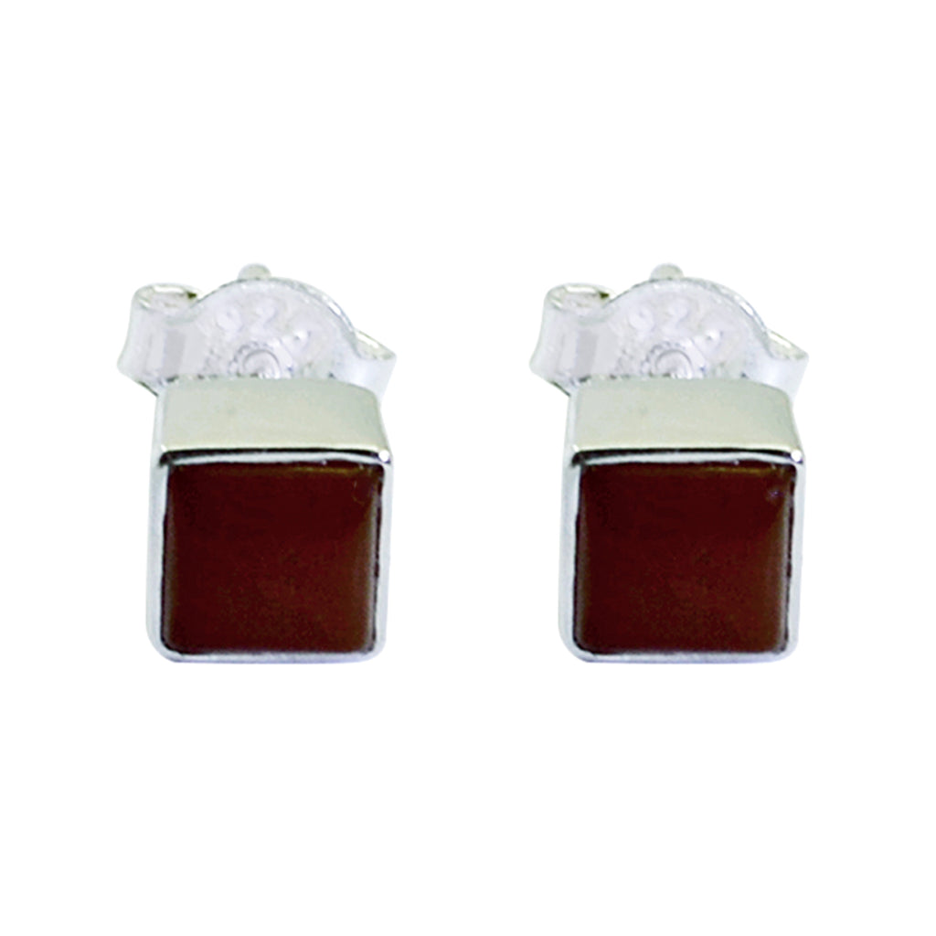 Red-Onyx-Australian-Yuki-Solitaire-Stud-Red-Sterling-Silver-Earring