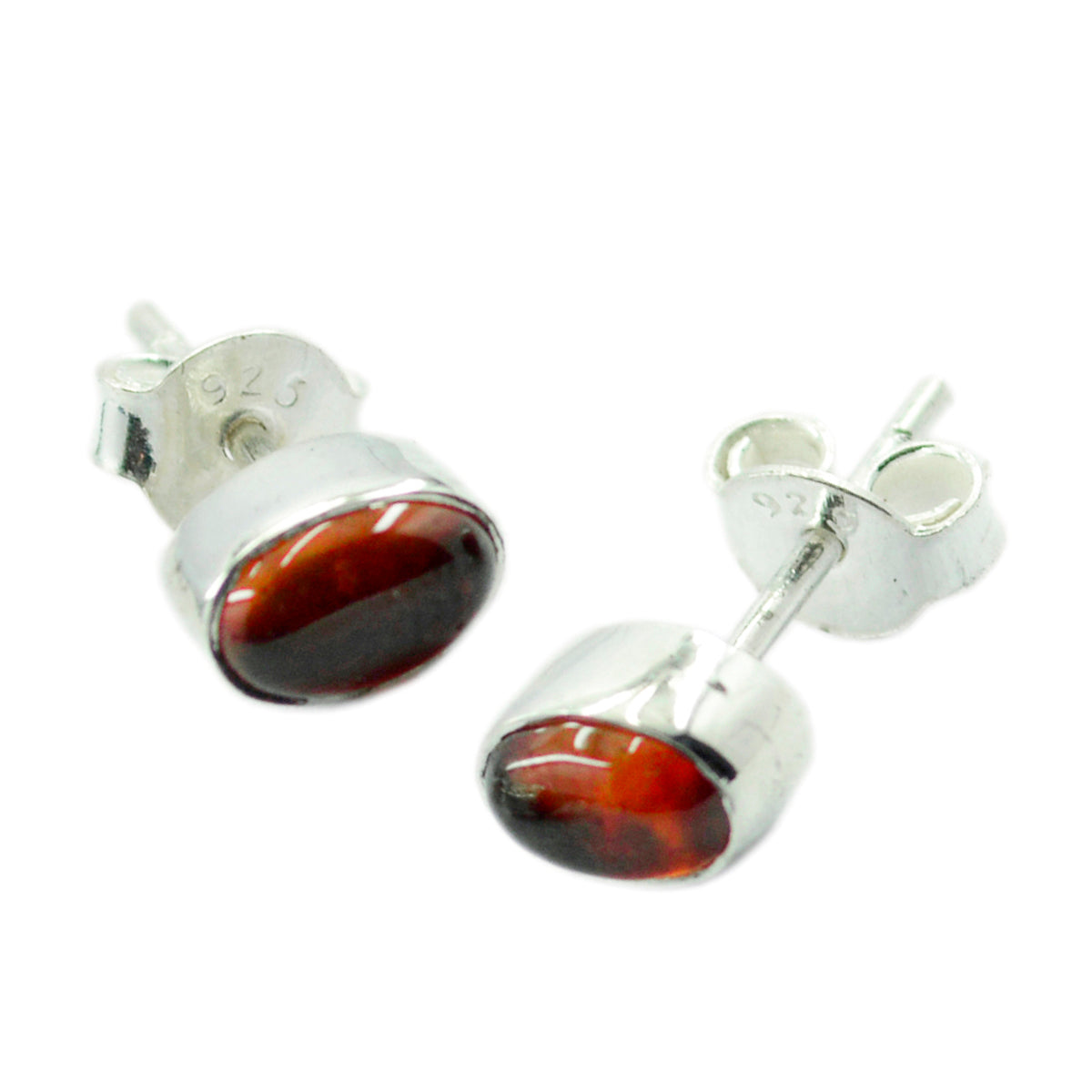 Red-Onyx-French-Emiliaa-Solitaire-Stud-Red-925-Sterling-Silver-Earring Huvudsaklig produktbild