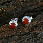 Red-Onyx-French-Emilia-Solitaire-Stud-Red-Sterling-Silver-Earring