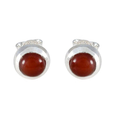 Red-Onyx-French-Emilia-Solitaire-Stud-Red-Sterling-Silver-Earring