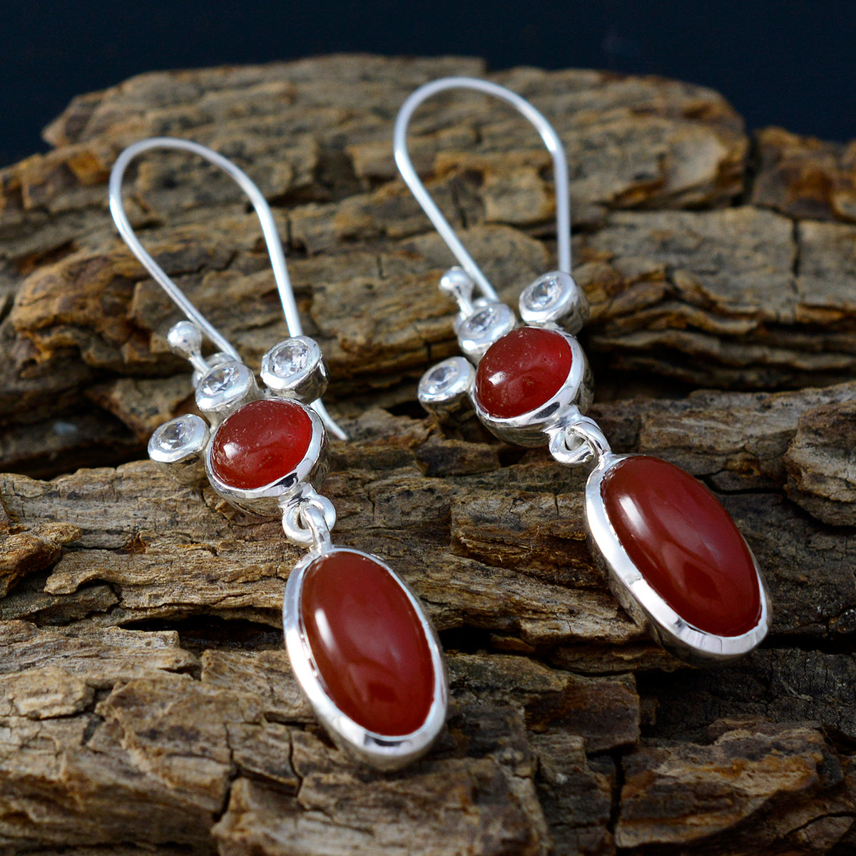 Red-Onyx-Moroccan-Hua-Toi-et-Moi-Dangle-Red-925-Sterling-Silver-Earring