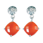 Roter Onyx-German-Emily-Mehrfach-Ohrstecker-Rot-Silber-Ohrring