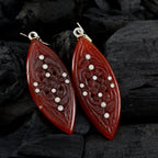 Red-Onyx-Indian-Liyana-multiple-Dangle-Red-Silver-Earring