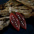 Red-Onyx-Indian-Liyana-multiple-Dangle-Red-Silver-Earring