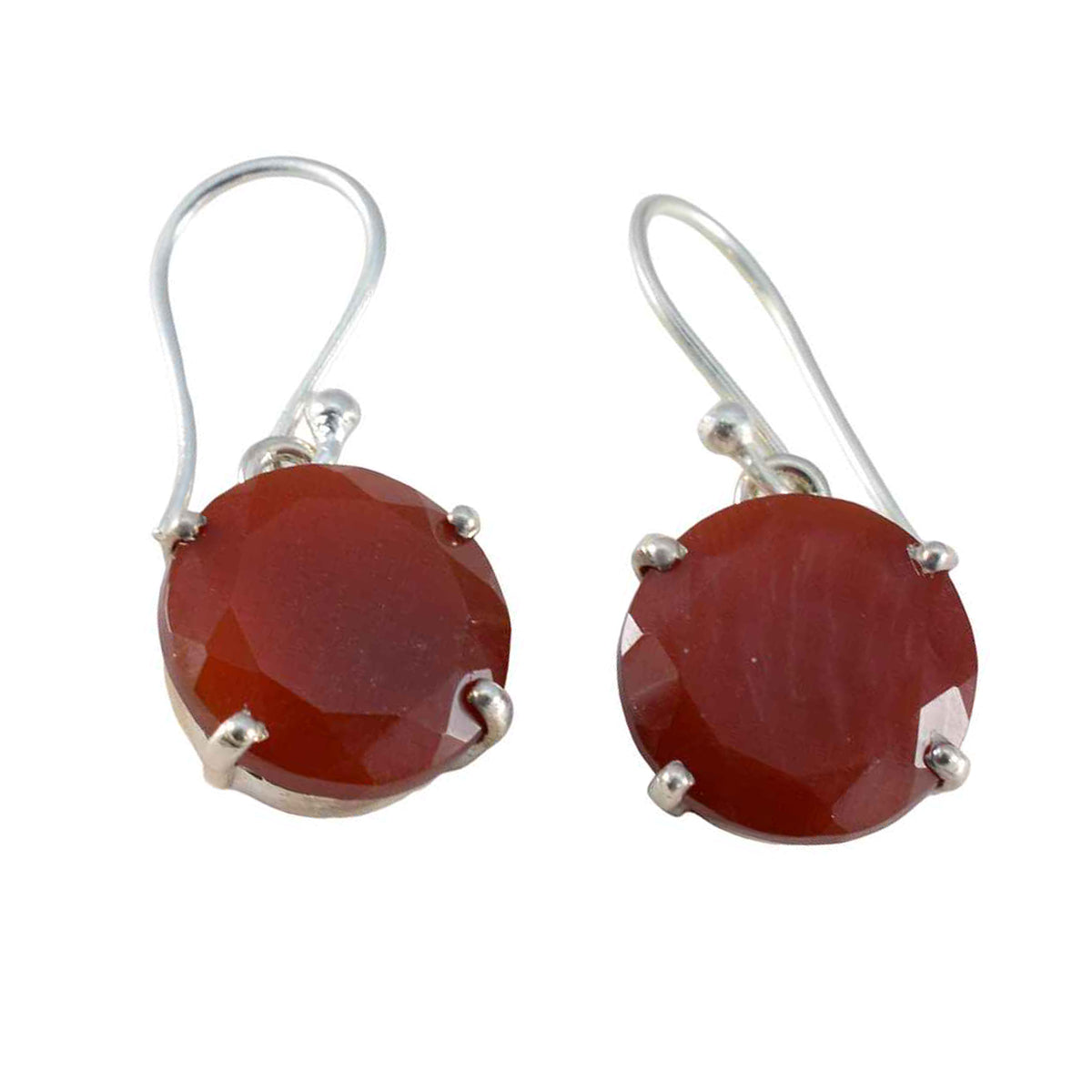 Red-Onyx-German-Ji-eun-Solitaire-Dangle-Red-925-Sterling-Silver-Earring Image principale du produit