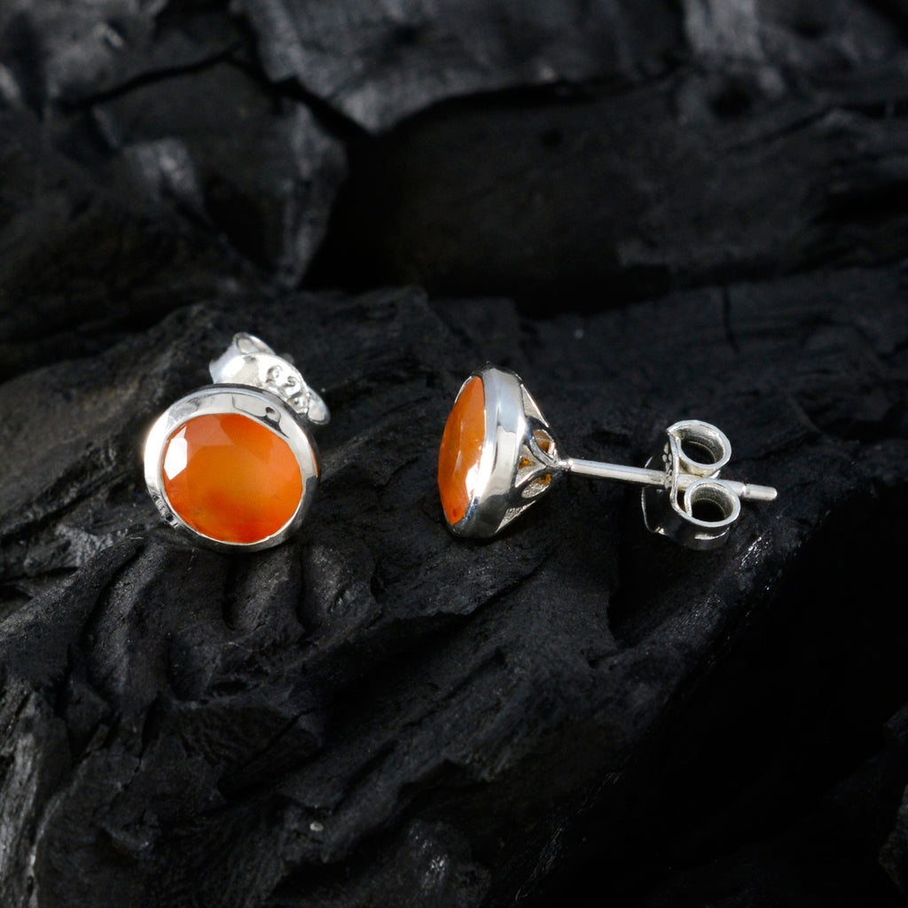 Red-Onyx-French-Aiko-Solitaire-Stud-Red-Sterling-Silver-Earring
