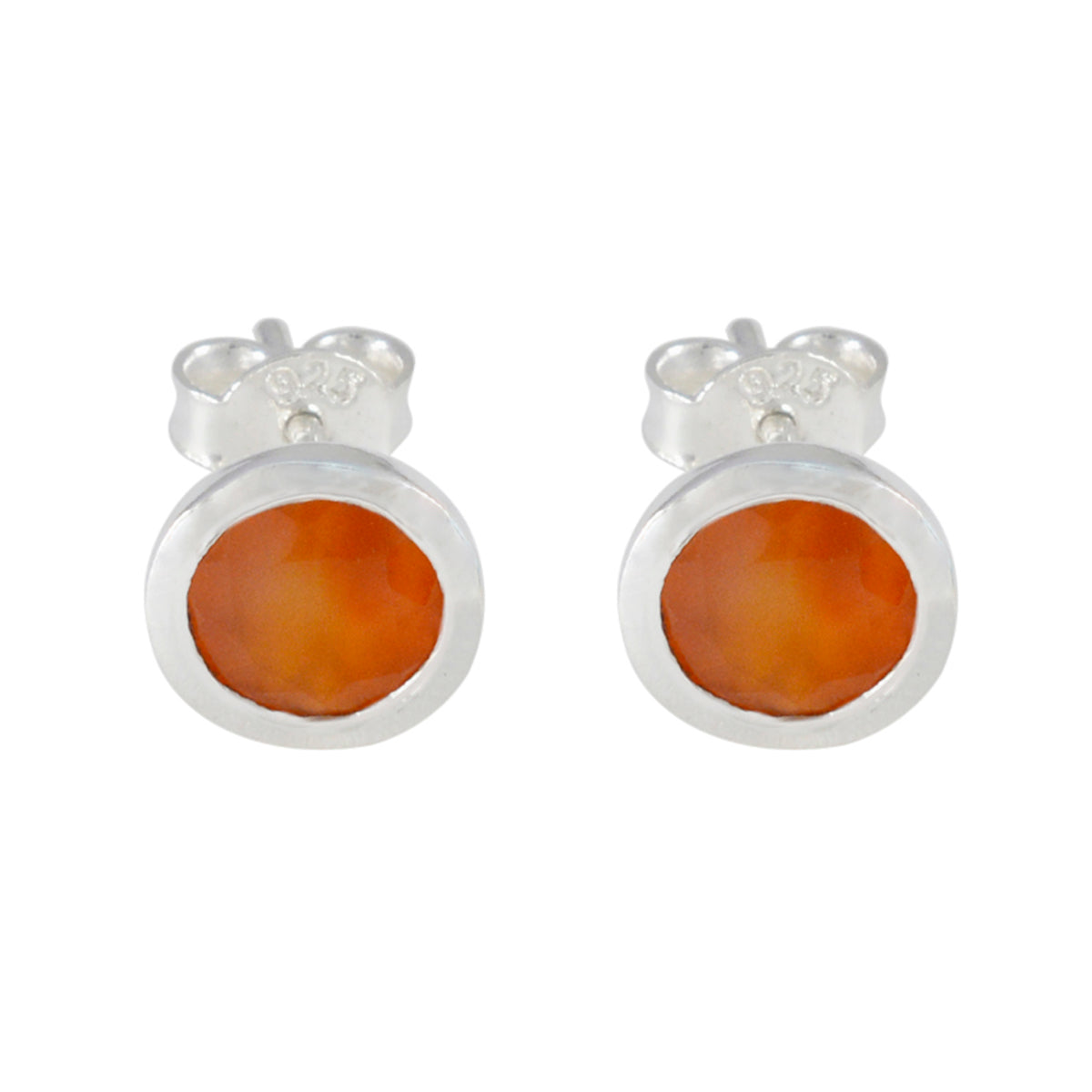 Red-Onyx-French-Aiko-Solitaire-Stud-Red-Sterling-Silver-Earring Hoofdafbeelding
