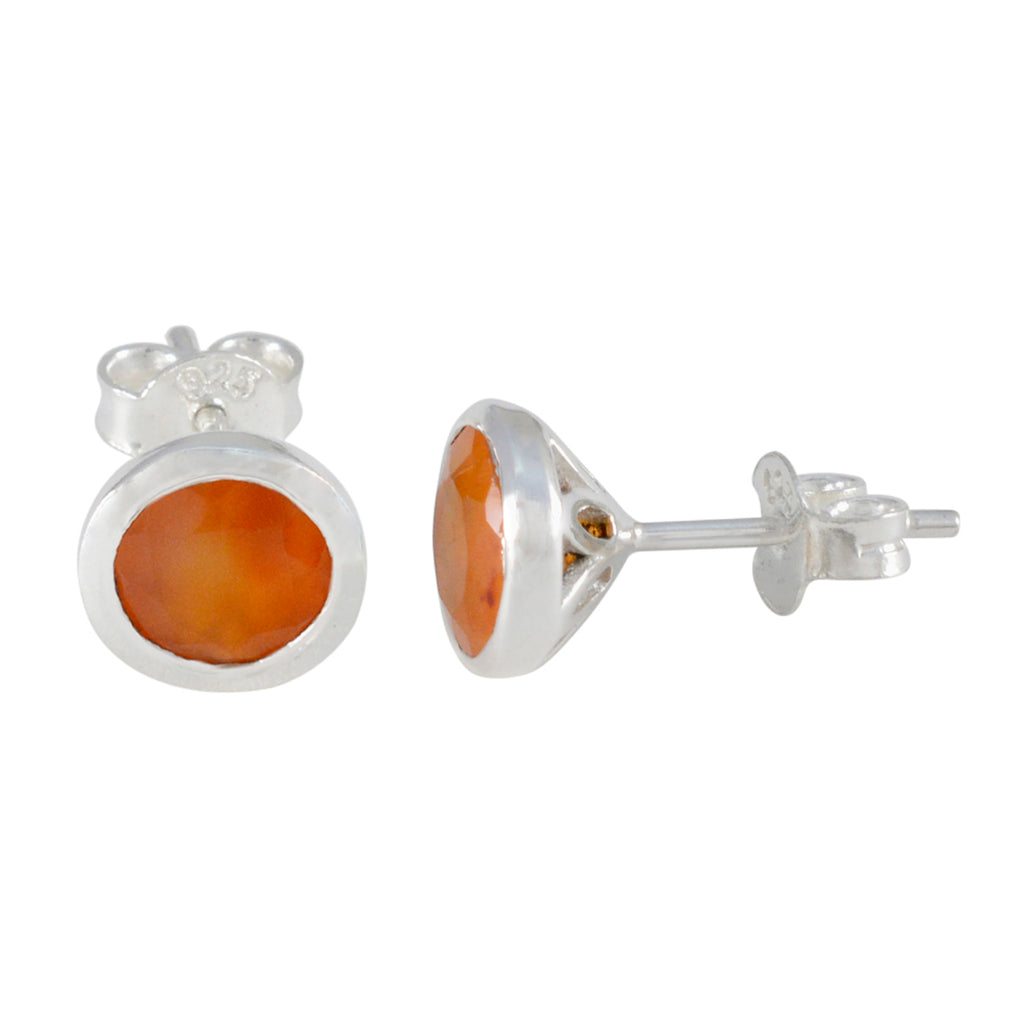 Red-Onyx-French-Aiko-Solitaire-Stud-Red-Sterling-Silver-Earring