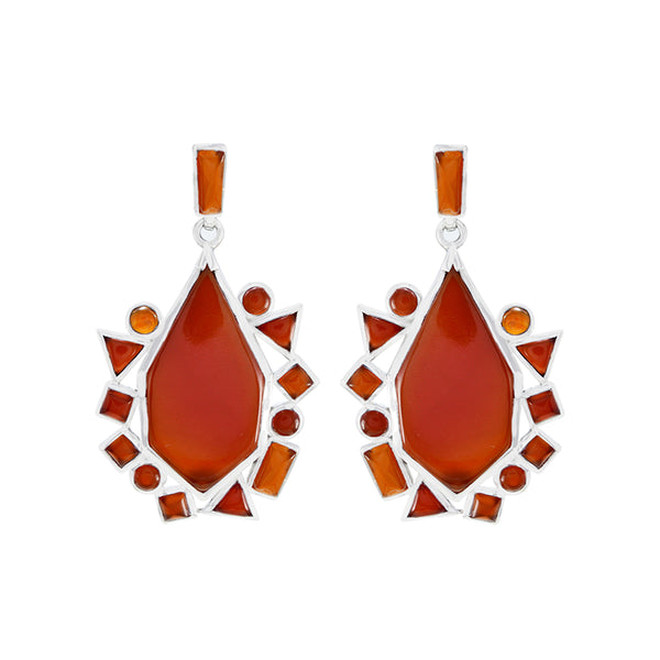Red-Onyx-Italian-Bianca-multiple-Stud-Red-925-Silver-Earring