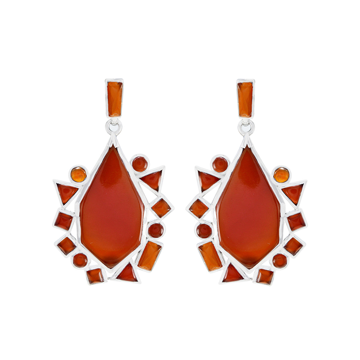 Red-Onyx-Italian-Bianca-multiple-Stud-Red-925-Silver-Earring