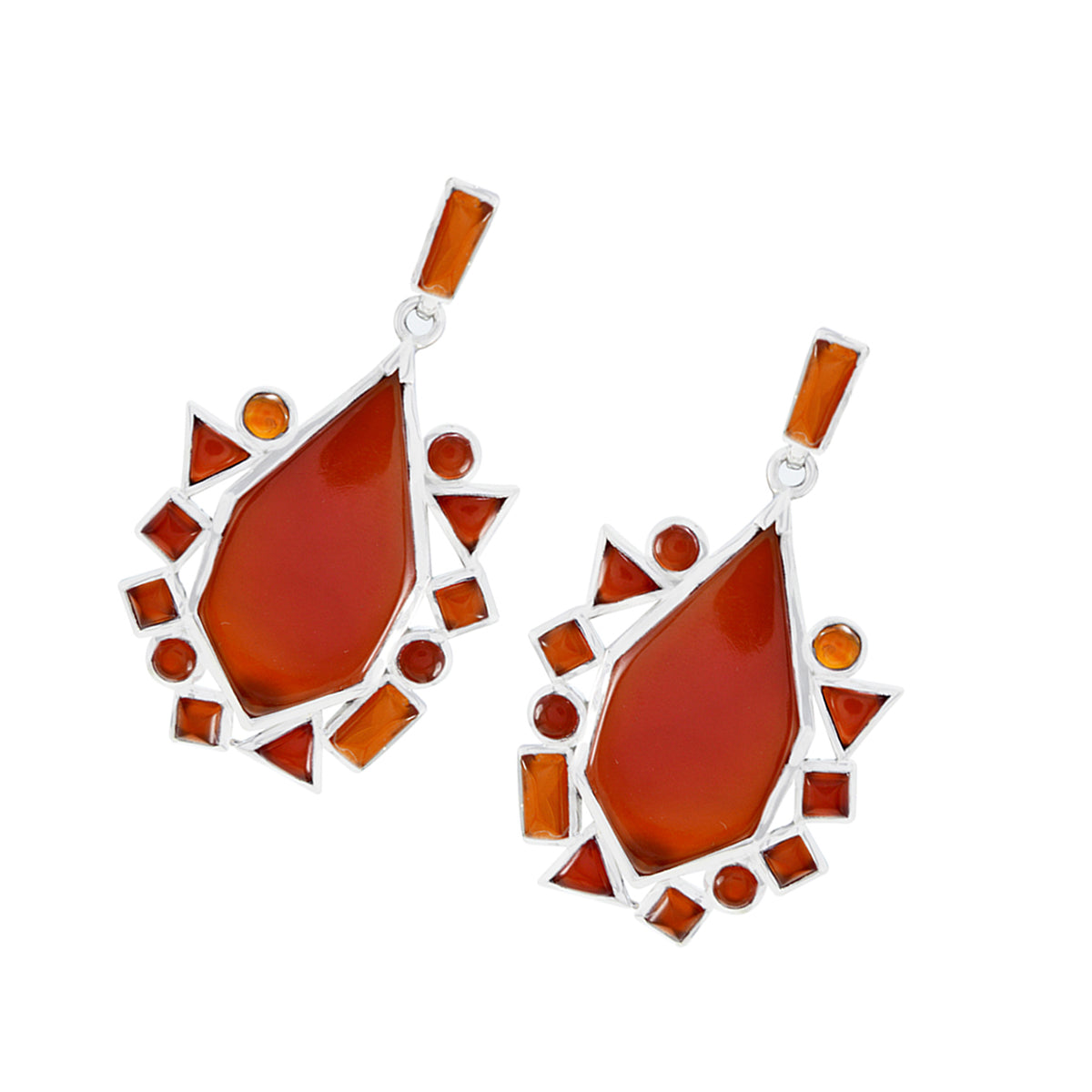 Red-Onyx-Italian-Bianca-multiple-Stud-Red-925-Silver-Earring