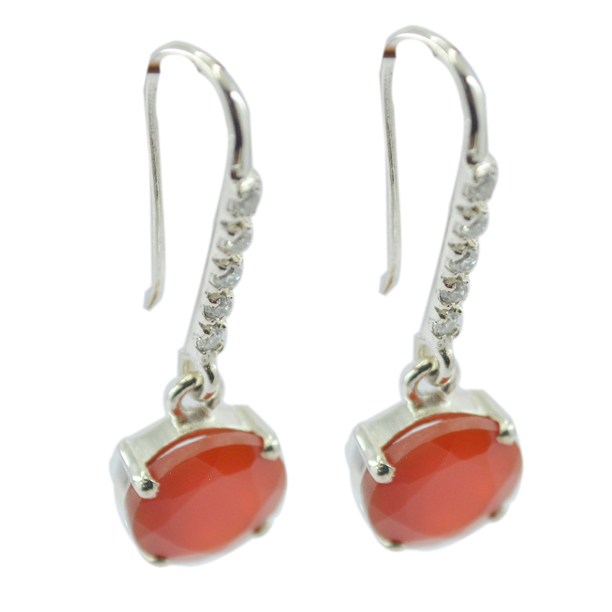 Red-Onyx-Korean-Giulia-multiple-Dangle-Red-925-Silver-Earring