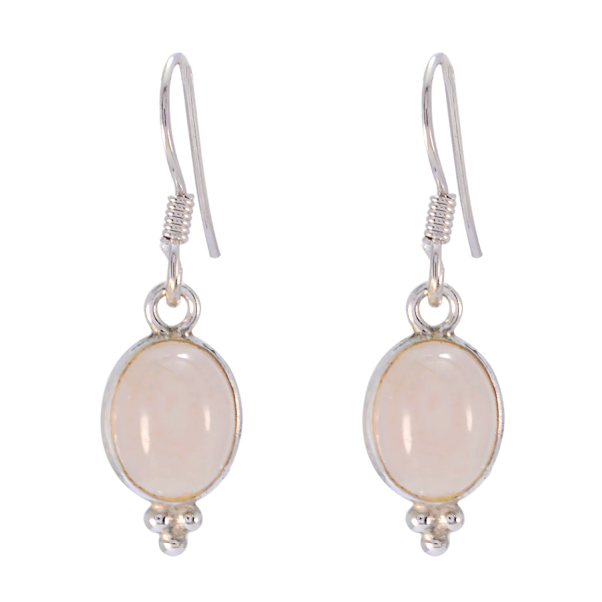 Rose-Quartz-Korean-Alice-multiple-Dangle-Pink-92.5-Silver-Earring Image principale du produit