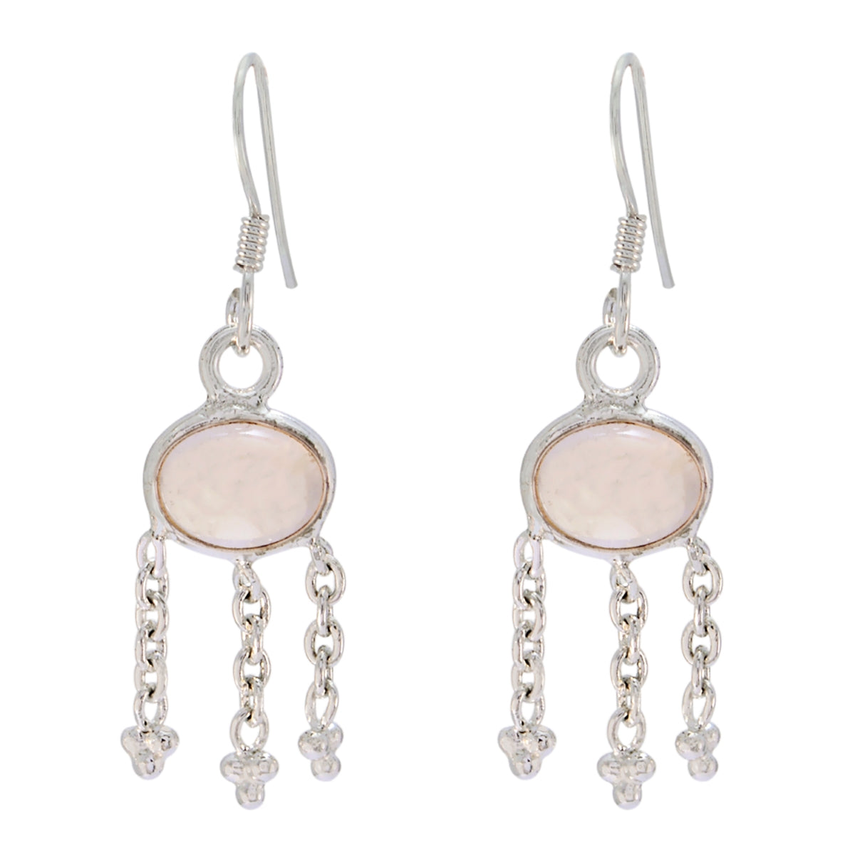 Rose-Quartz-Spanish-Autumn-multiple-Dangle-Pink-Silver-Earring Hoofdafbeelding