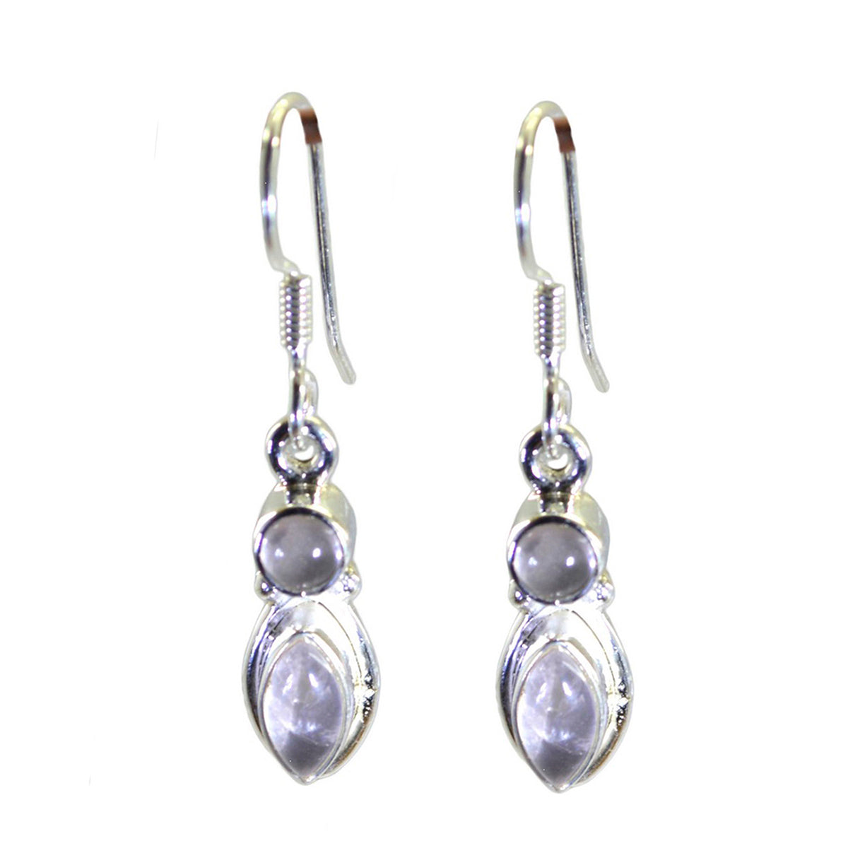 Rose-Quartz-French-Skylar-multiple-Dangle-Pink-Silver-Earring Immagine principale del prodotto