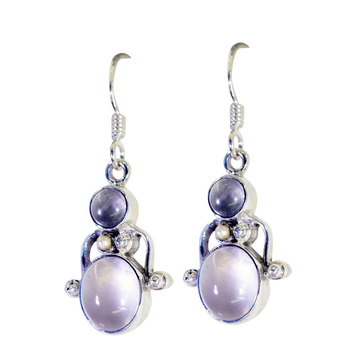 Rose-Quartz-Mexican-Harper-multiple-Dangle-Pink-925-Silver-Earring