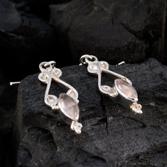 Rose-Quartz-Australian-Hazel-multiple-Dangle-Pink-925-Sterling-Silver-Earring