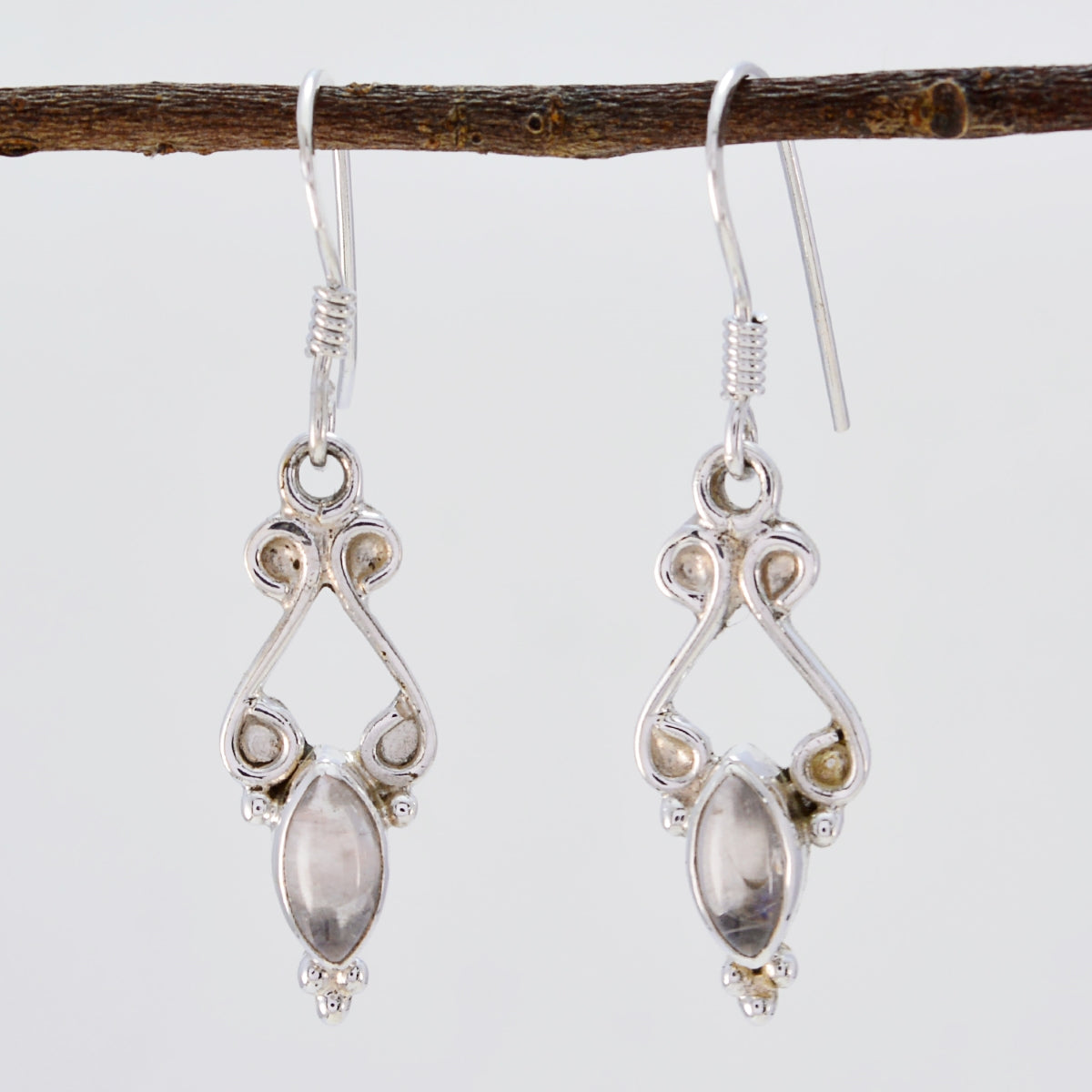 Rose-Quartz-Australian-Hazel-multiple-Dangle-Pink-925-Sterling-Silver-Earring