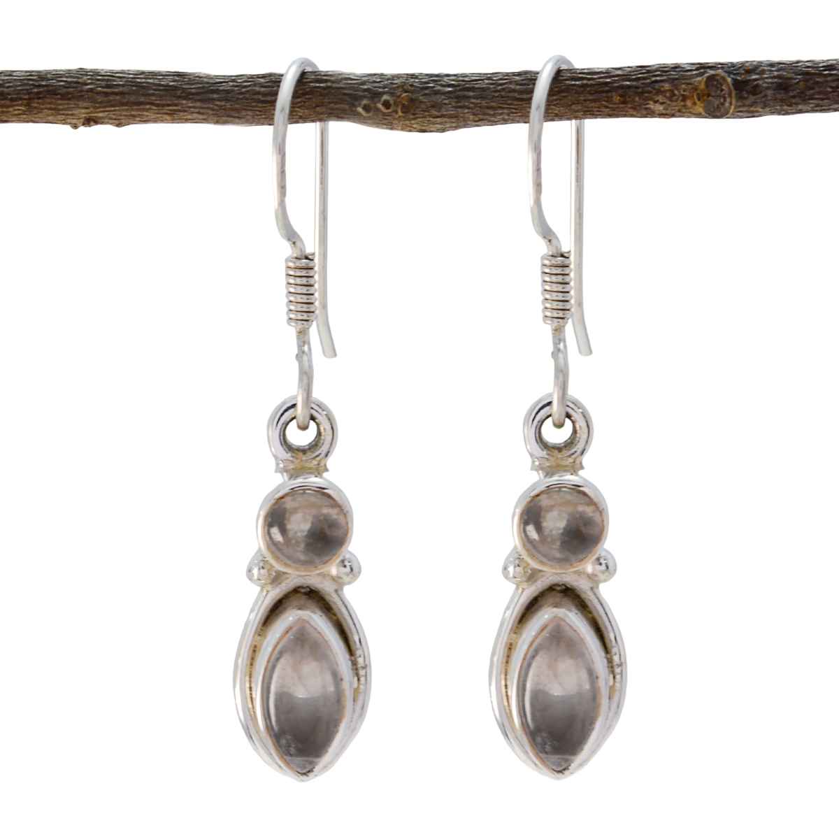 Rose-Quartz-Spanish-Ida-multiple-Dangle-Pink-Silver-Earring Imagen principal del producto