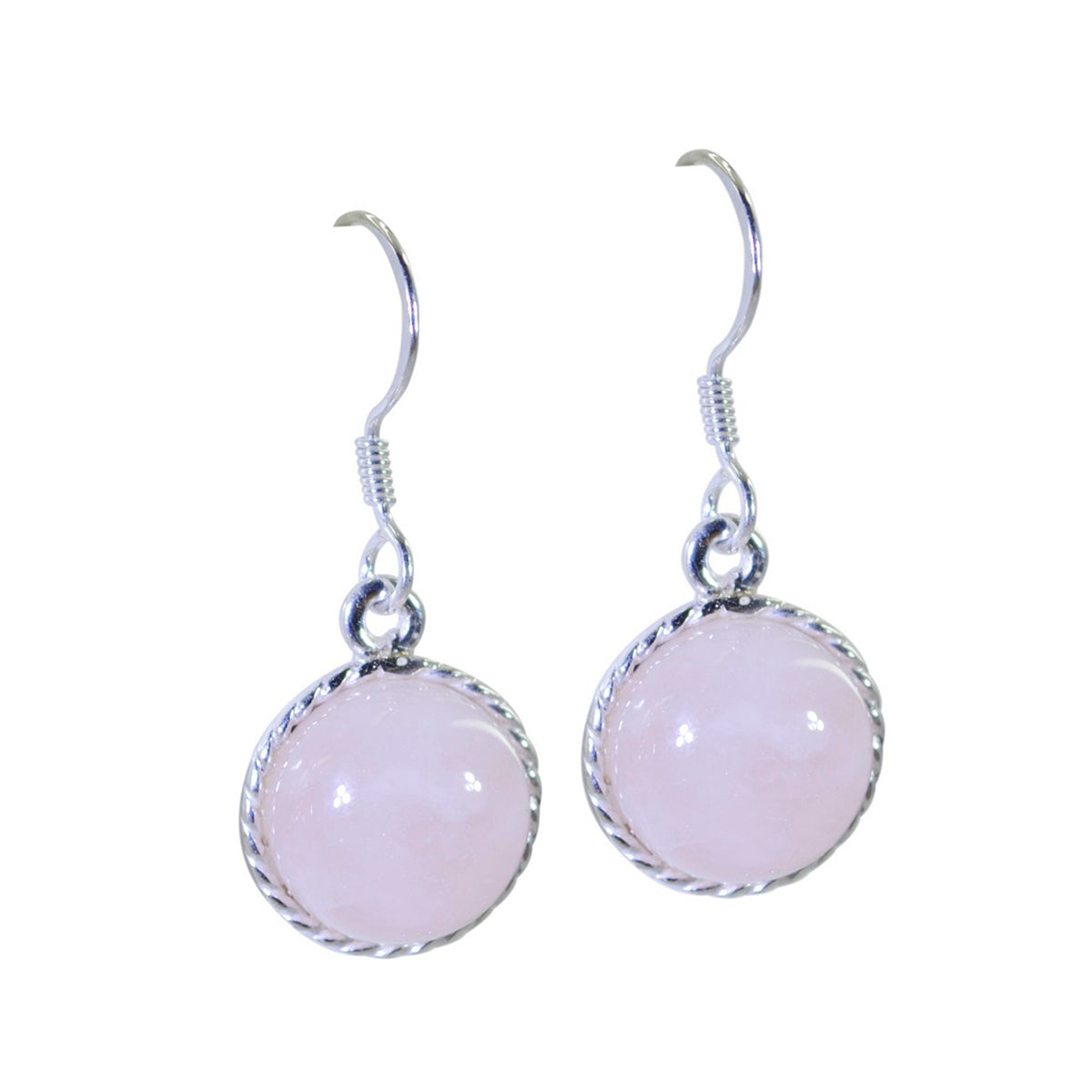 Rose-Quartz-Latin-American-Ines-multiple-Dangle-Pink-Silver-Earring メイン画像