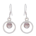 Rose-Quartz-French-Inès-multiple-Dangle-Pink-925-Sterling-Silver-Earring