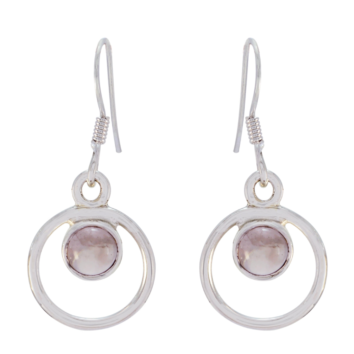 Rose-Quartz-French-Inès-multiple-Dangle-Pink-925-Sterling-Silver-Earring