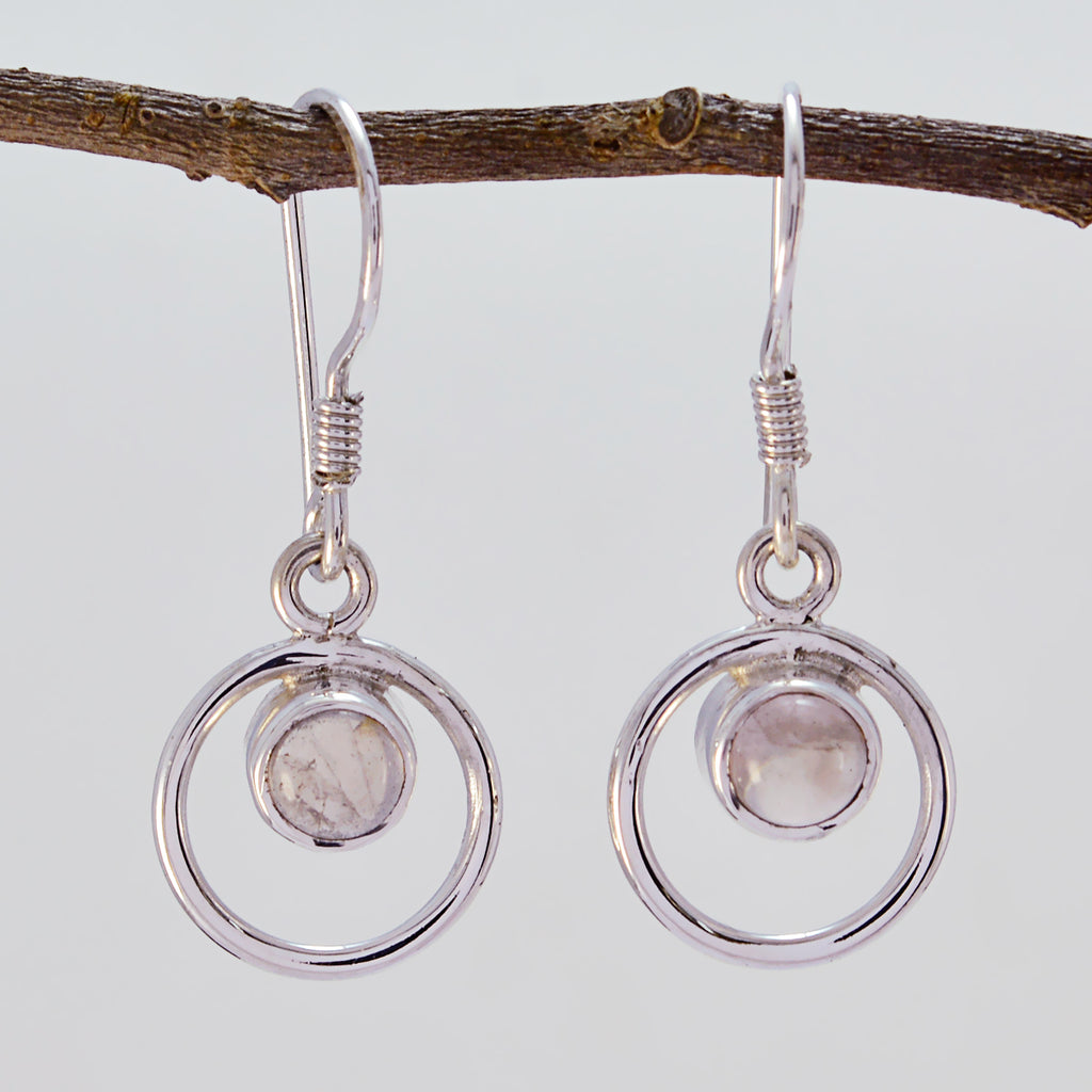 Rose-Quartz-French-Inès-multiple-Dangle-Pink-925-Sterling-Silver-Earring