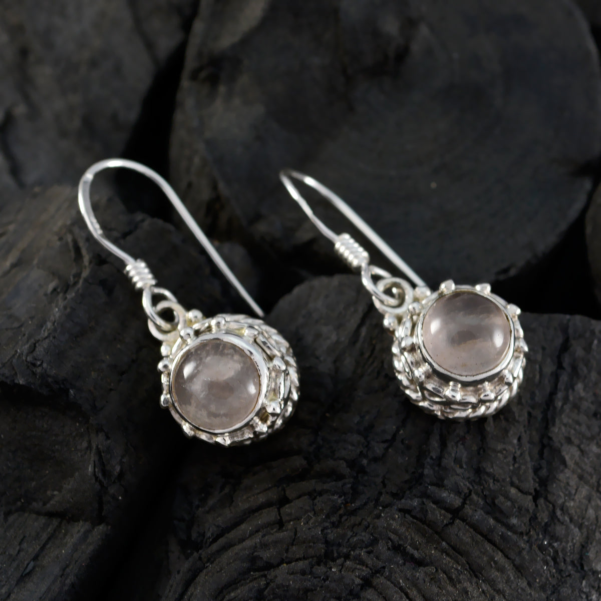 Rose-Quartz-Egyptian-Mila-multiple-Dangle-Pink-925-Sterling-Silver-Earring