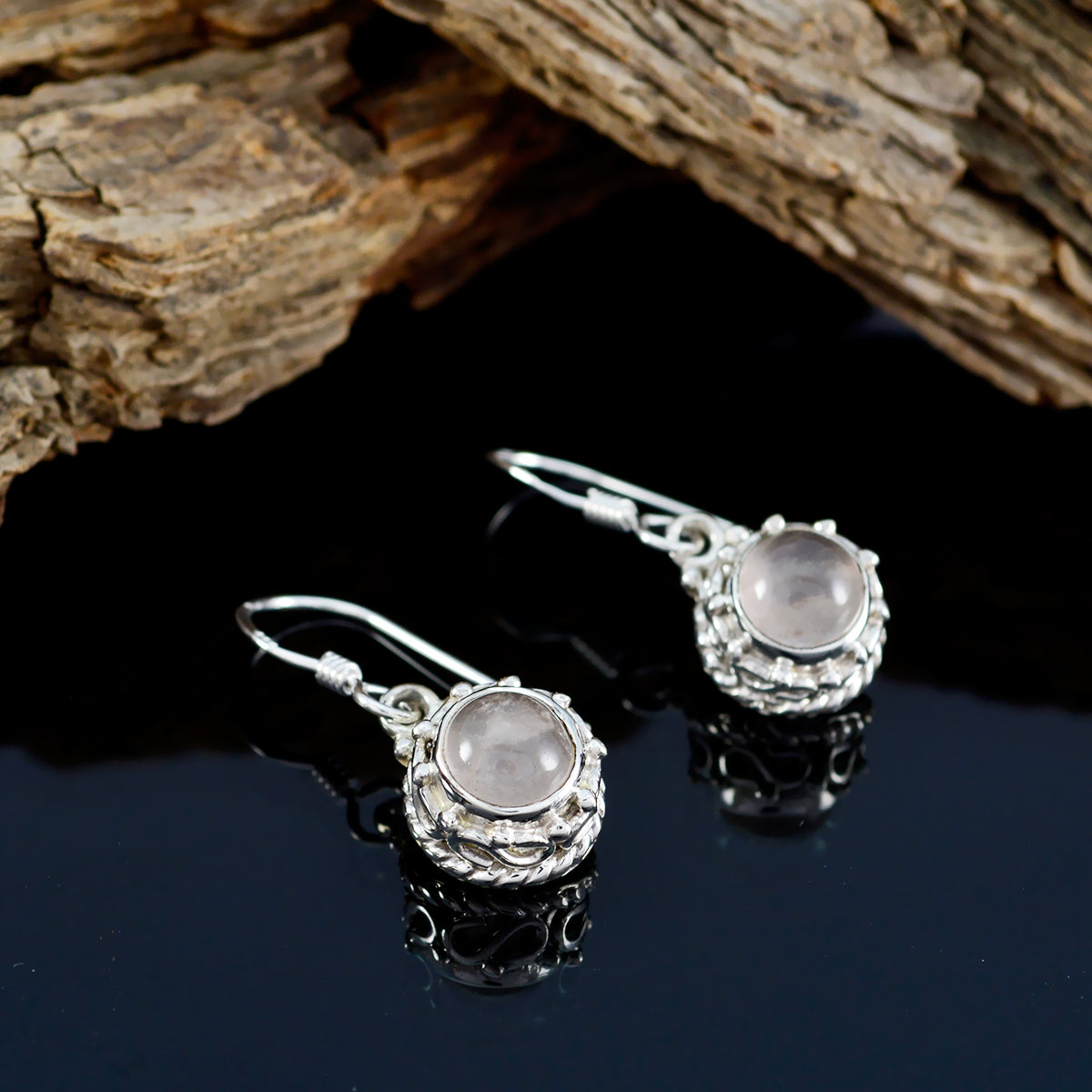 Rose-Quartz-Egyptian-Mila-multiple-Dangle-Pink-925-Sterling-Silver-Earring