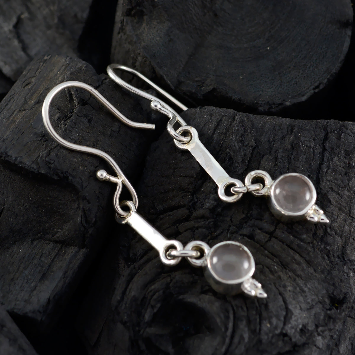 Rose-Quartz-Egyptian-Ivy-multiple-Dangle-Pink-Sterling-Silver-Earring