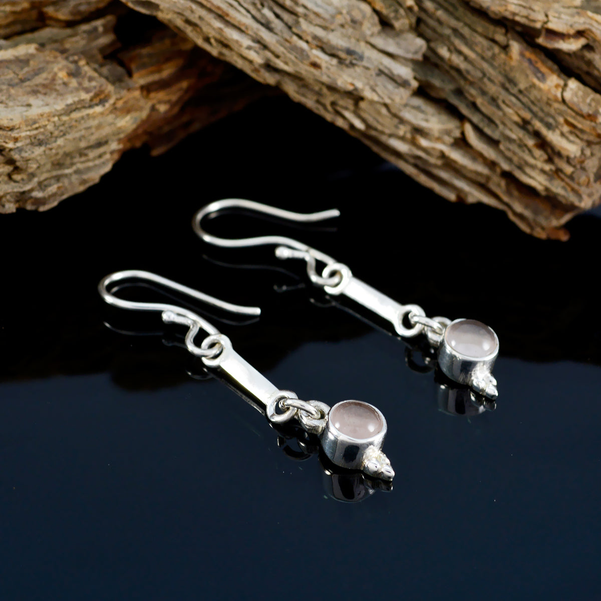 Rose-Quartz-Egyptian-Ivy-multiple-Dangle-Pink-Sterling-Silver-Earring