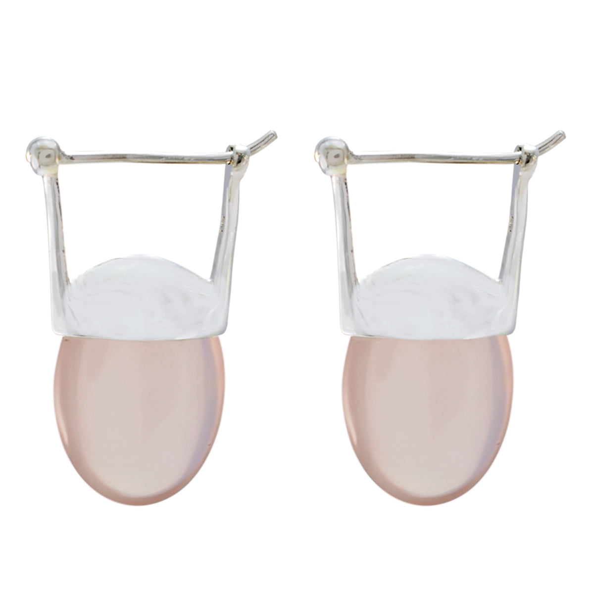 Rose-Quartz-American-Josephine-Solitaire-Dangle-Pink-925-Silver-Earring