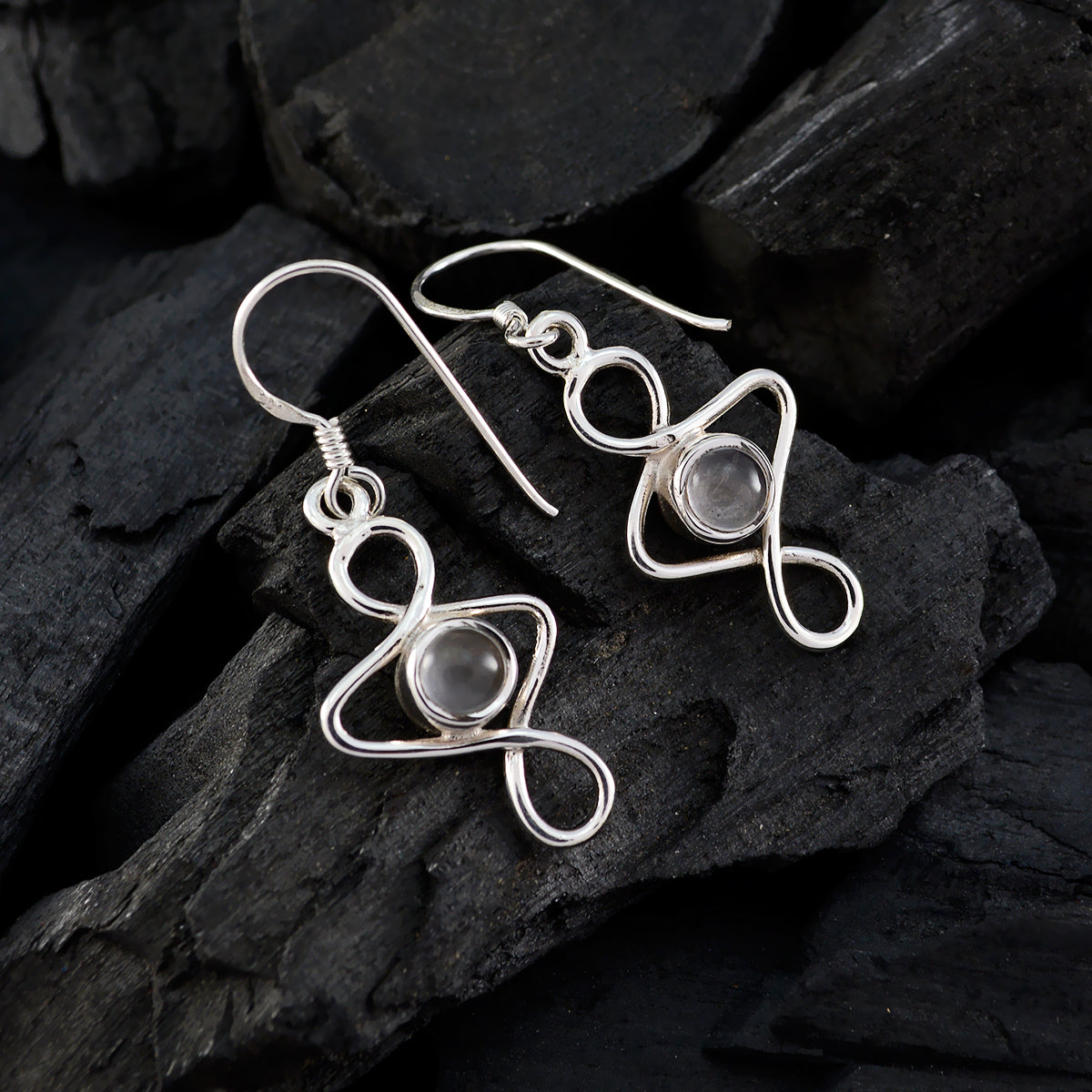 Rozenkwarts Turkse Emma Solitaire Dangle Roze 92,5 Zilveren Oorbel Secundaire afbeelding