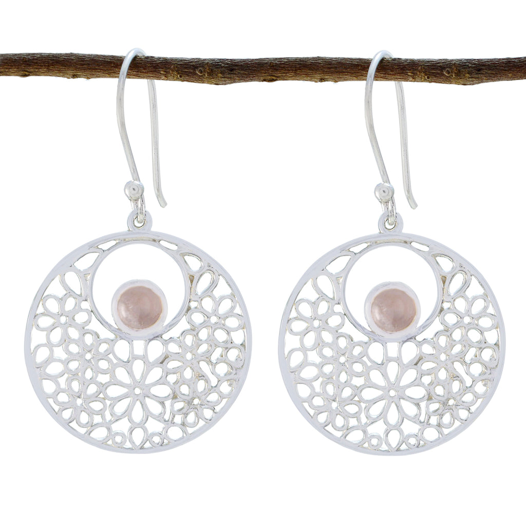 Rose-Quartz-Turkish-Katharina-Solitaire-Dangle-Pink-925-Silver-Earring