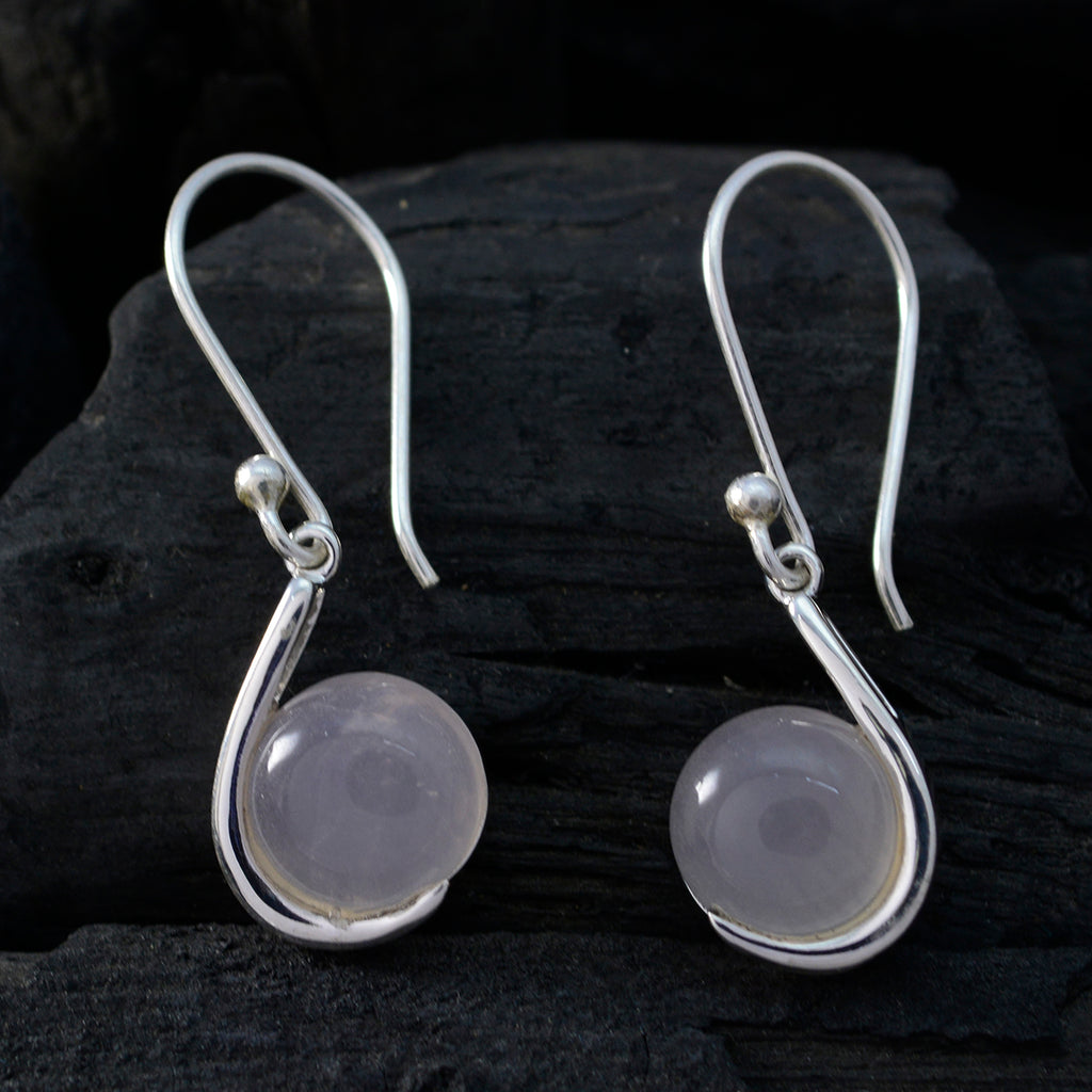 Rose-Quartz-Italian-Kennedy-Solitaire-Dangle-Pink-Sterling-Silver-Earring