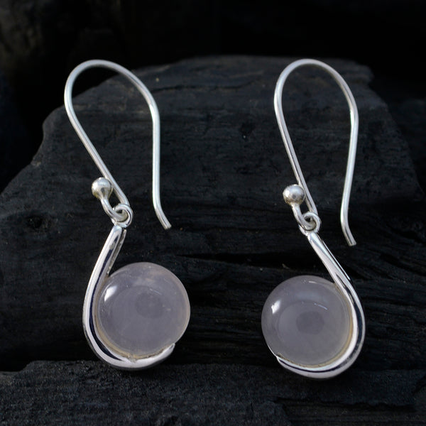 Rose-Quartz-Italian-Kennedy-Solitaire-Dangle-Pink-Sterling-Silver-Earring