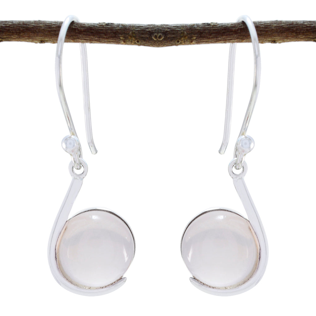 Rose-Quartz-Italian-Kennedy-Solitaire-Dangle-Pink-Sterling-Silver-Earring