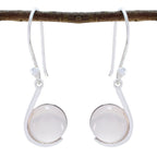 Rose-Quartz-Italian-Kennedy-Solitaire-Dangle-Pink-Sterling-Silver-Earring