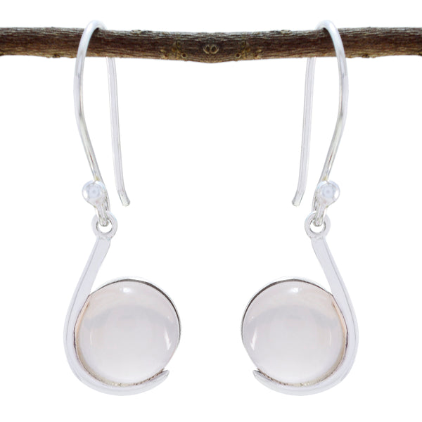 Rose-Quartz-Italian-Kennedy-Solitaire-Dangle-Pink-Sterling-Silver-Earring